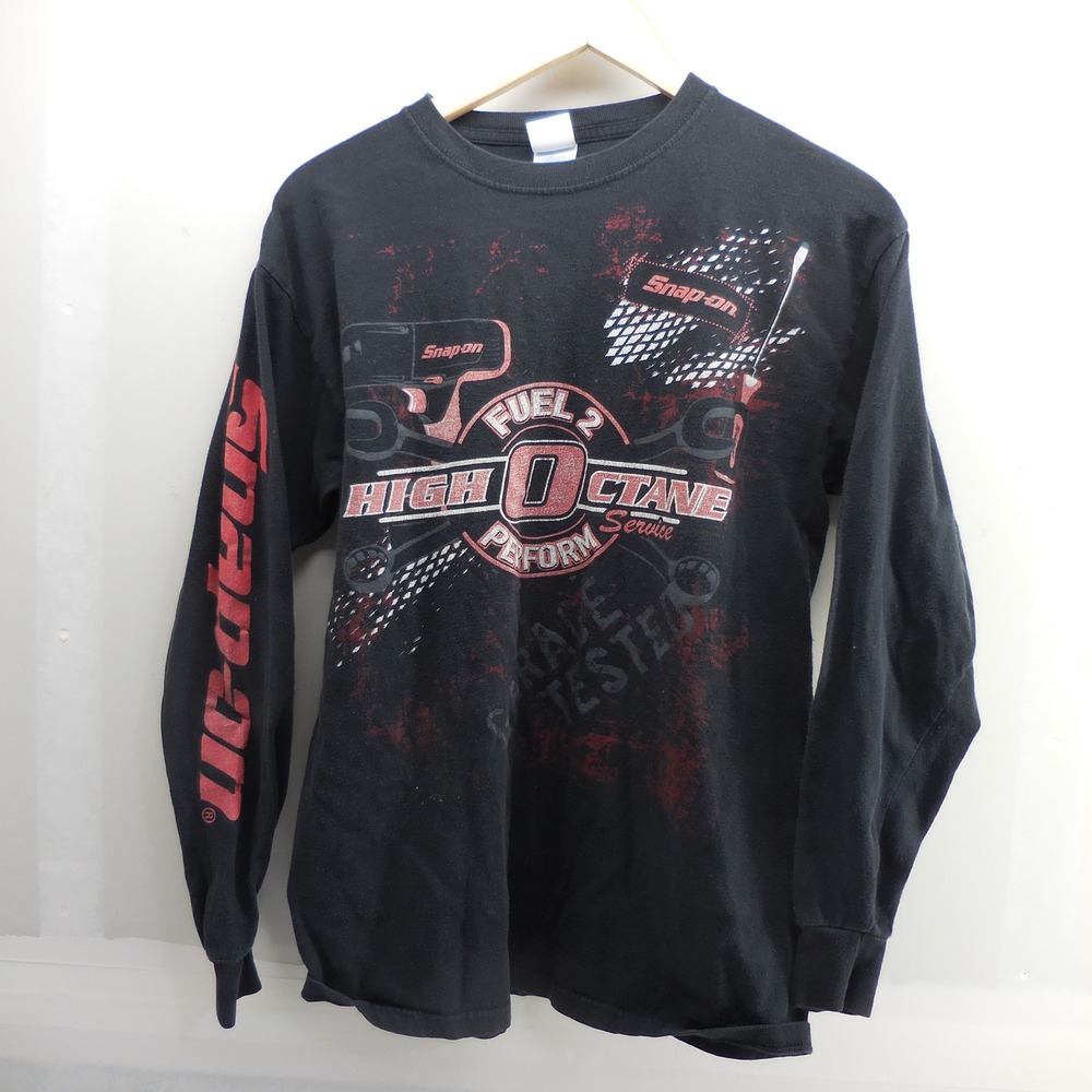Snap-on Tools High Octane Service Long Sleeve Graphic T-Shirt Mens Medium Black